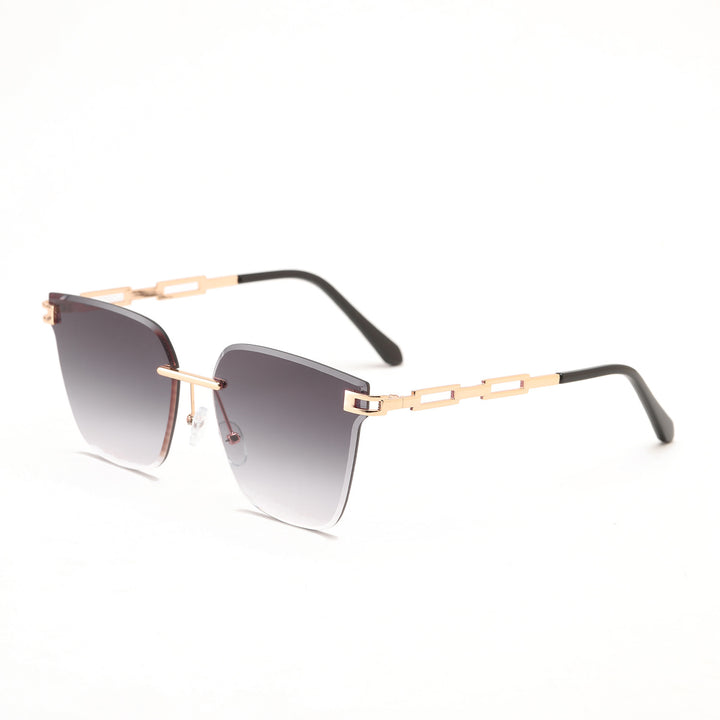 Damen modische Sonnenbrille mit filigranem Rahmen und UV-Schutz Karnz