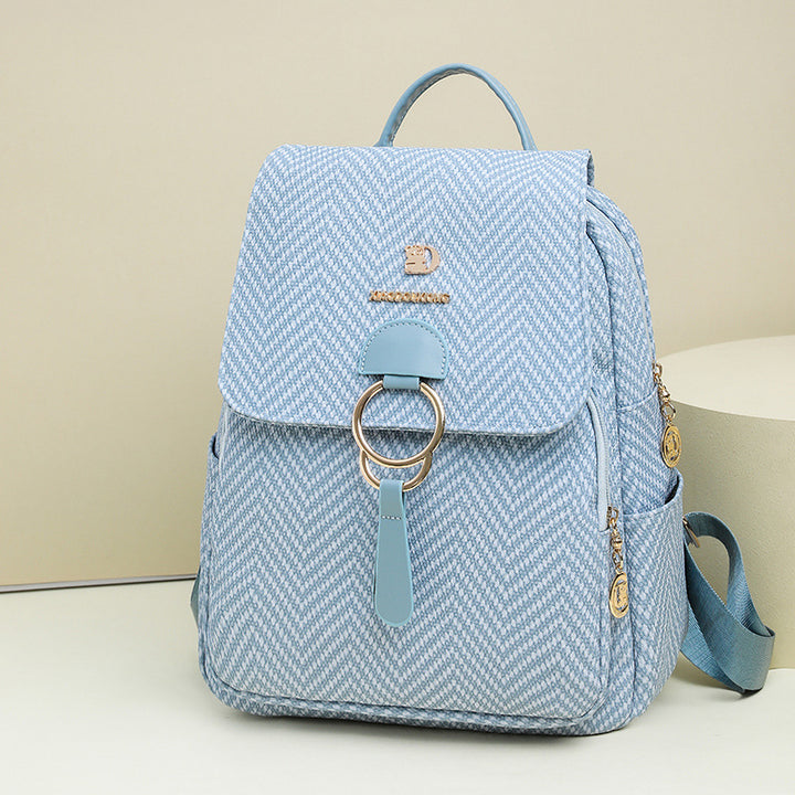 Multi-Kompartiment Fischgrät Fashion Rucksack Karnz