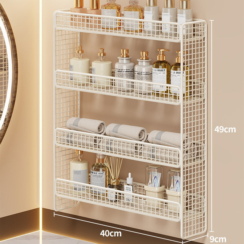 Dreifach-Tier Wandmontierter Metallgitter Badezimmer-Organizer Regal