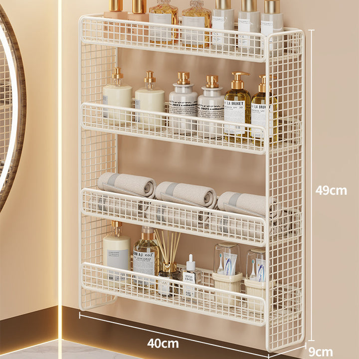 Dreifach-Tier Wandmontierter Metallgitter Badezimmer-Organizer Regal