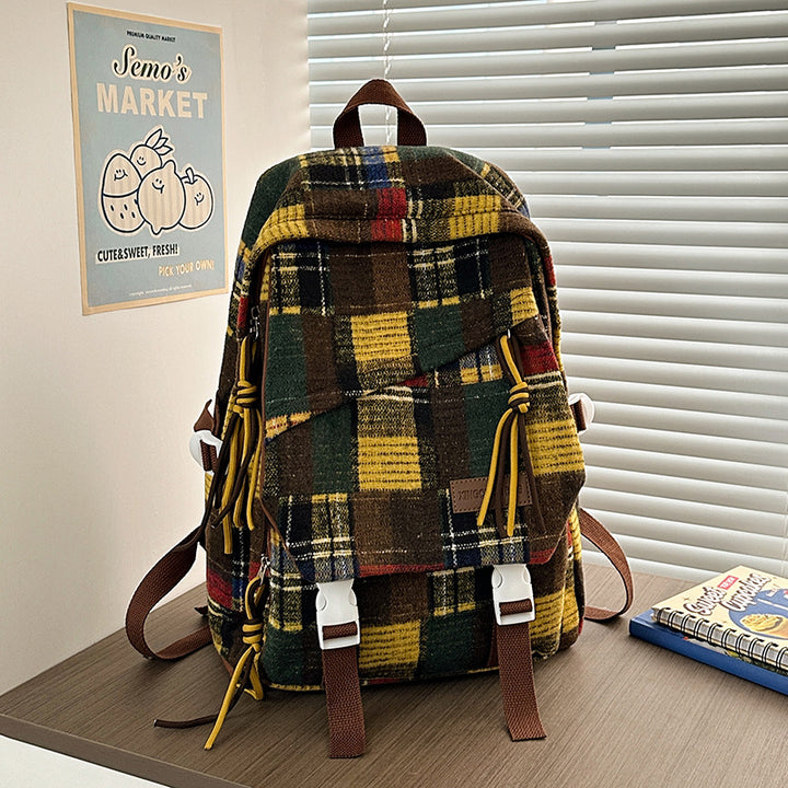 Stylischer Karomuster-Rucksack