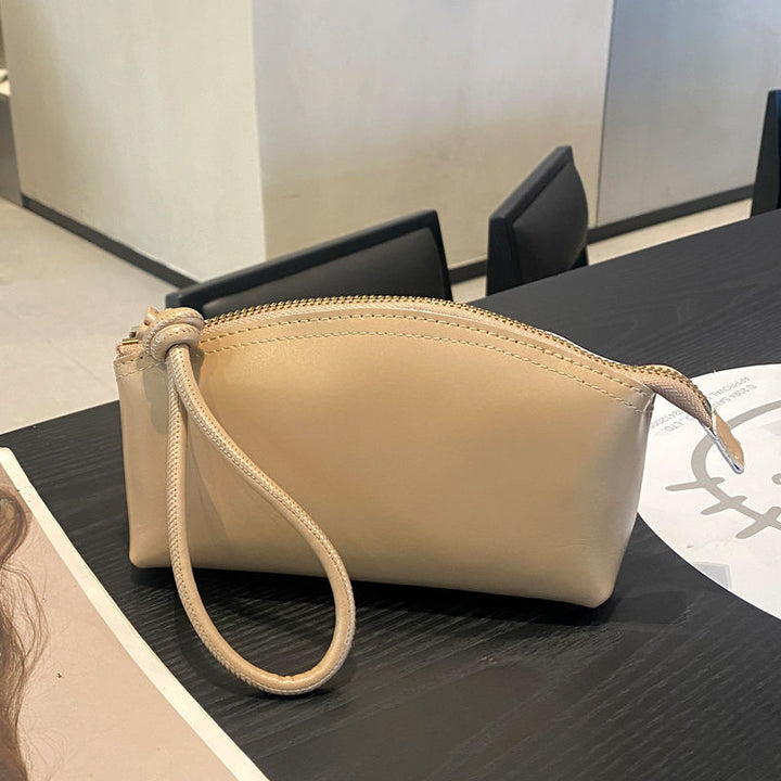 Elegante Kunstleder Kosmetik Tasche mit Reißverschluss Karnz