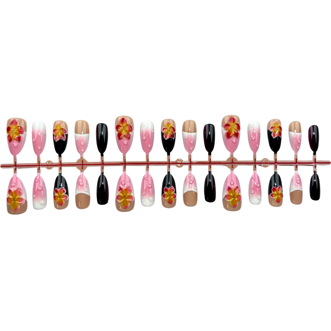 Floral Dekorative Press-On Nagelset