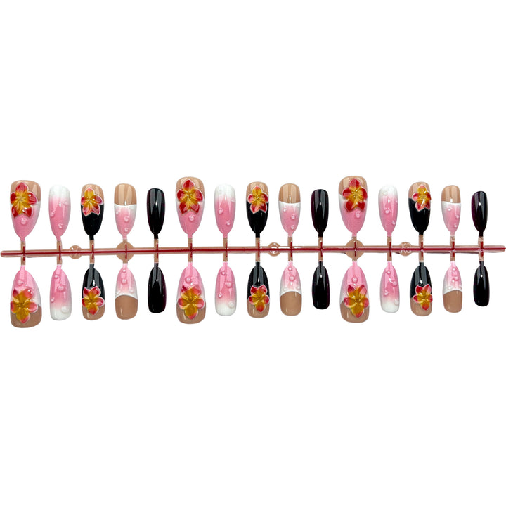 Floral Dekorative Press-On Nagelset