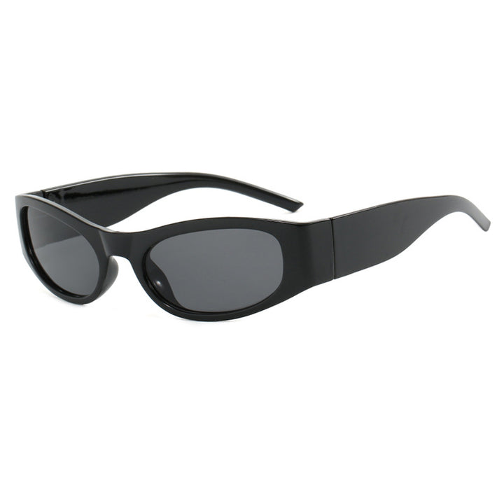 Damen sportliche Sonnenbrille mit breitem Rahmen und UV-Schutz Karnz