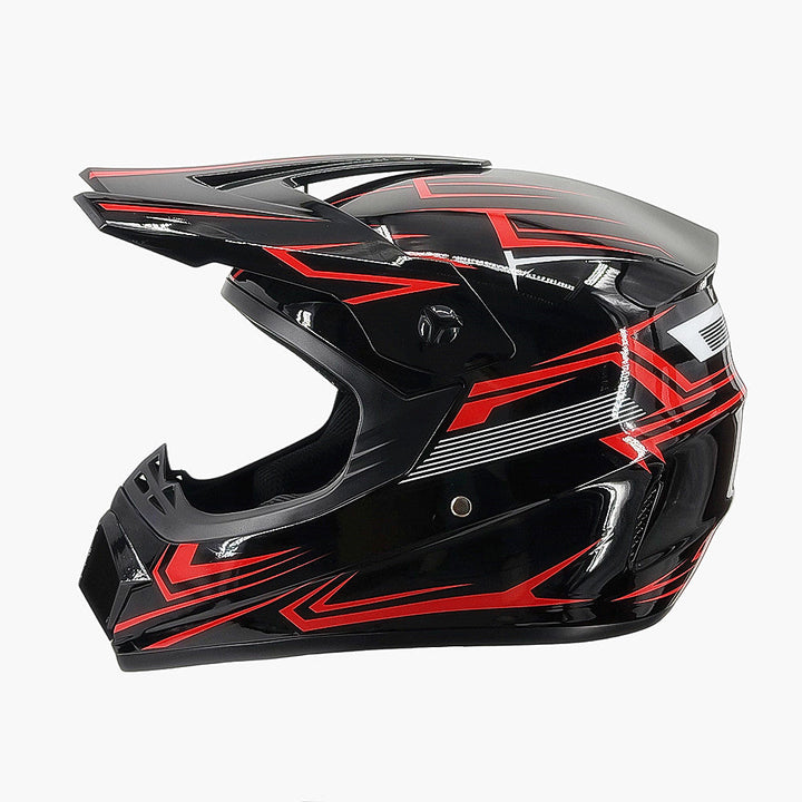 Vollgesicht-Motocross-Helm mit verlängertem Visier und verstärktem Kinnschutz Karnz