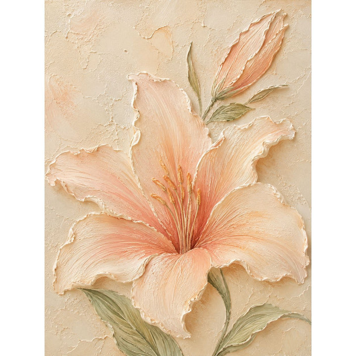 Florales Relief-texturiertes Leinwandkunstwerk