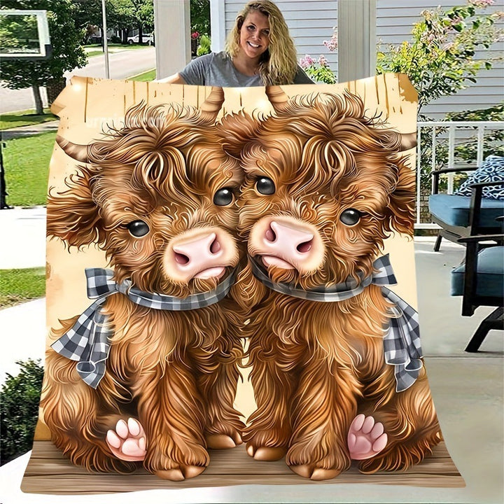 Weiche Cartoon-Dackel-Themen-Fleece-Decke