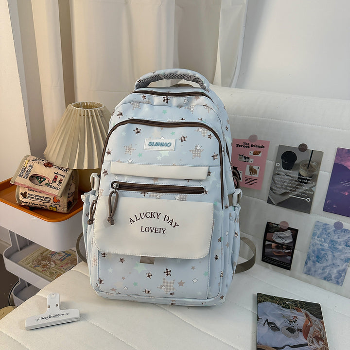 Mehrfach-Taschen Rucksack mit Plüsch Charm Karnz