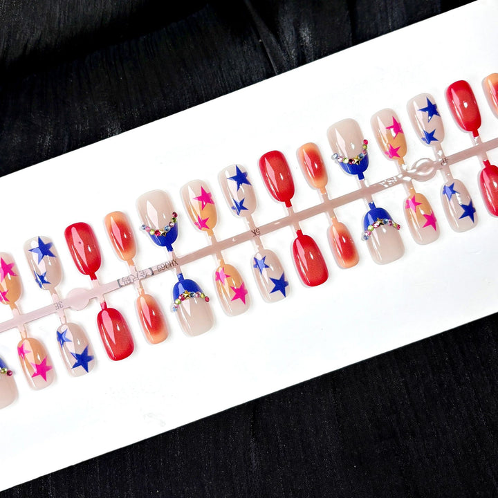 Elegante Polka Dot und Spitzen Press-On Nagel Set