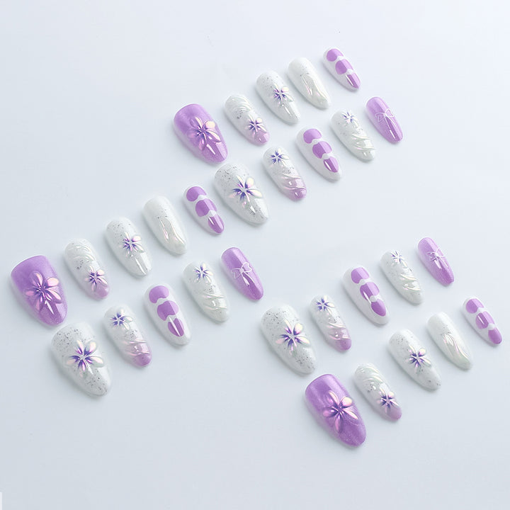 Dekorative Blumen Press-On Nagelkollektion Karnz