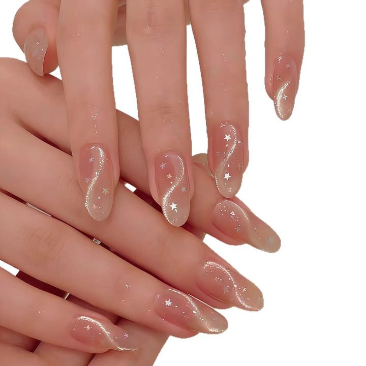 Elegante Sternen Nagelkunst Verlängerungen