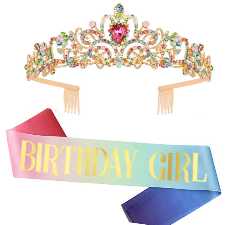 Damen Glitzernde Tiara mit funkelnden Strasssteinen Karnz
