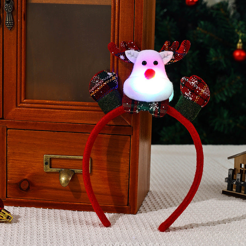 LED Leuchtender Weihnachts-Haarreifen mit Rentier-Motiv Karnz