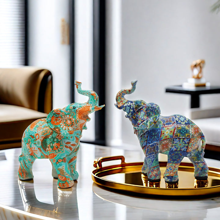 Bunte Elefanten Figur Karnz
