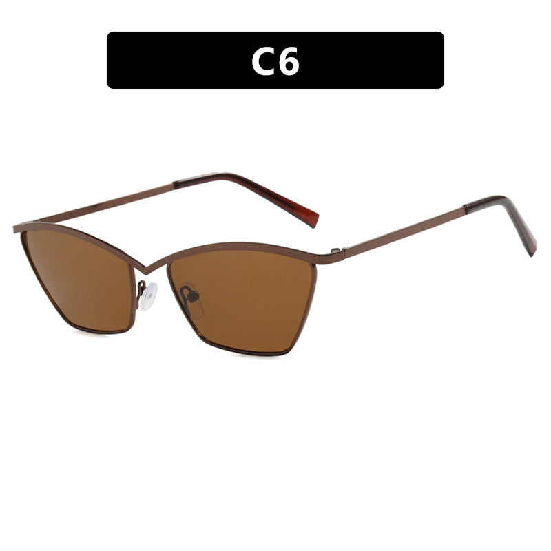 Damen Cat-Eye Sonnenbrille mit stylischem Metallrahmen und UV-Schutz Karnz