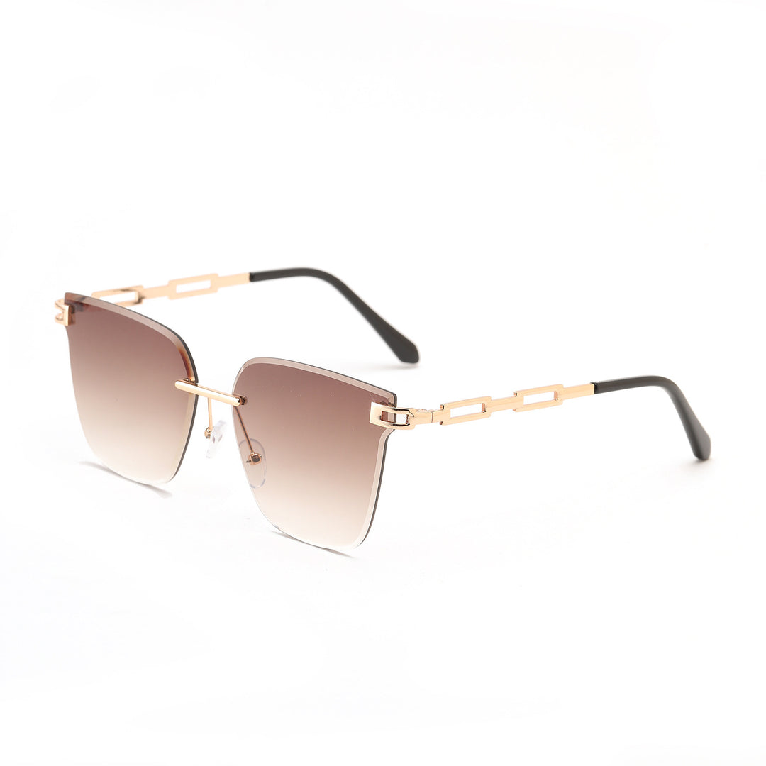 Damen modische Sonnenbrille mit filigranem Rahmen und UV-Schutz Karnz