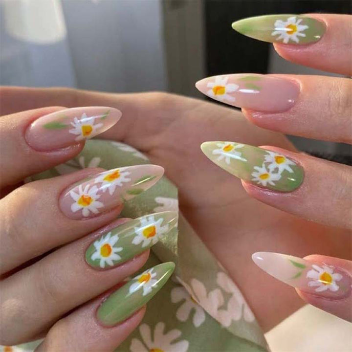 Blumen Spitzen Press-On Nägel