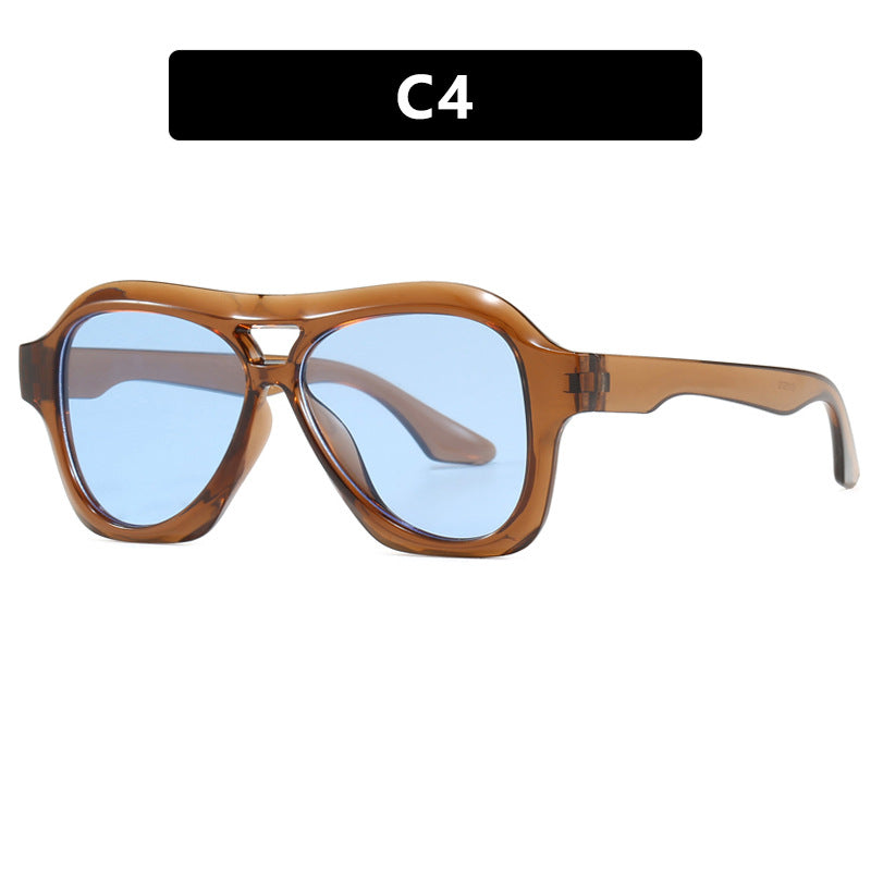 Damen modische Sonnenbrille im innovativen Design mit breitem Rahmen Karnz
