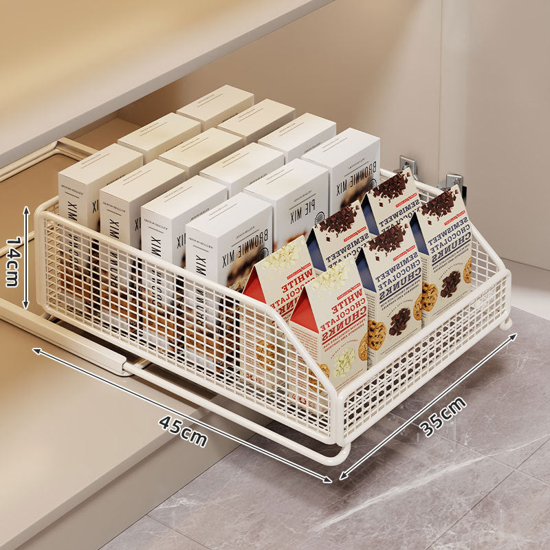 Ausziehbarer Mesh-Pantry-Schublade mit sanften Schließschienen und belüfteten Seiten