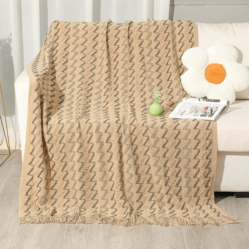 Gemütliche Strickwurfdecke