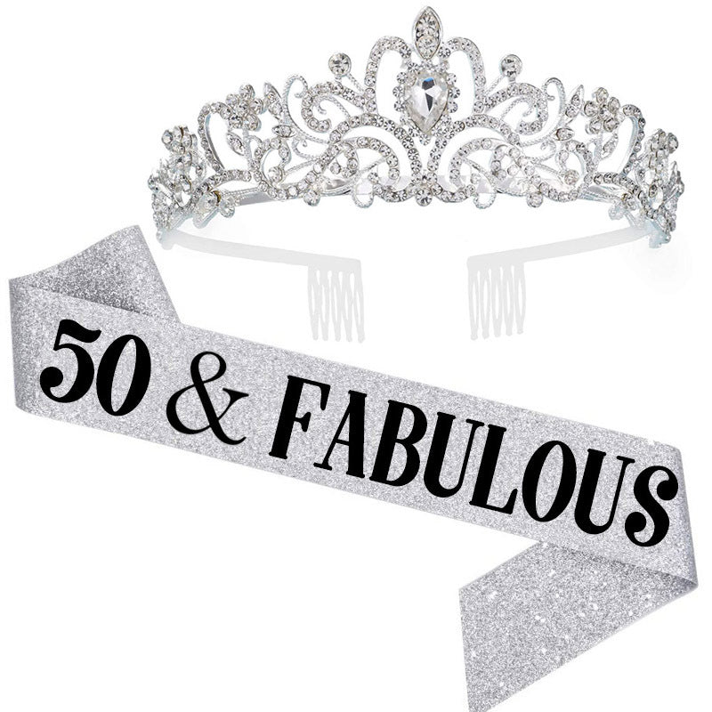 Damen Glamouröse Jubiläumskrone mit elegantem Banner Karnz