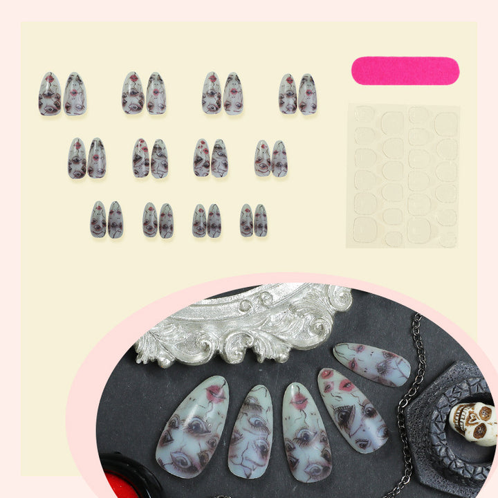 Kunstnagelset mit einzigartigen Gesichtsdesigns Karnz