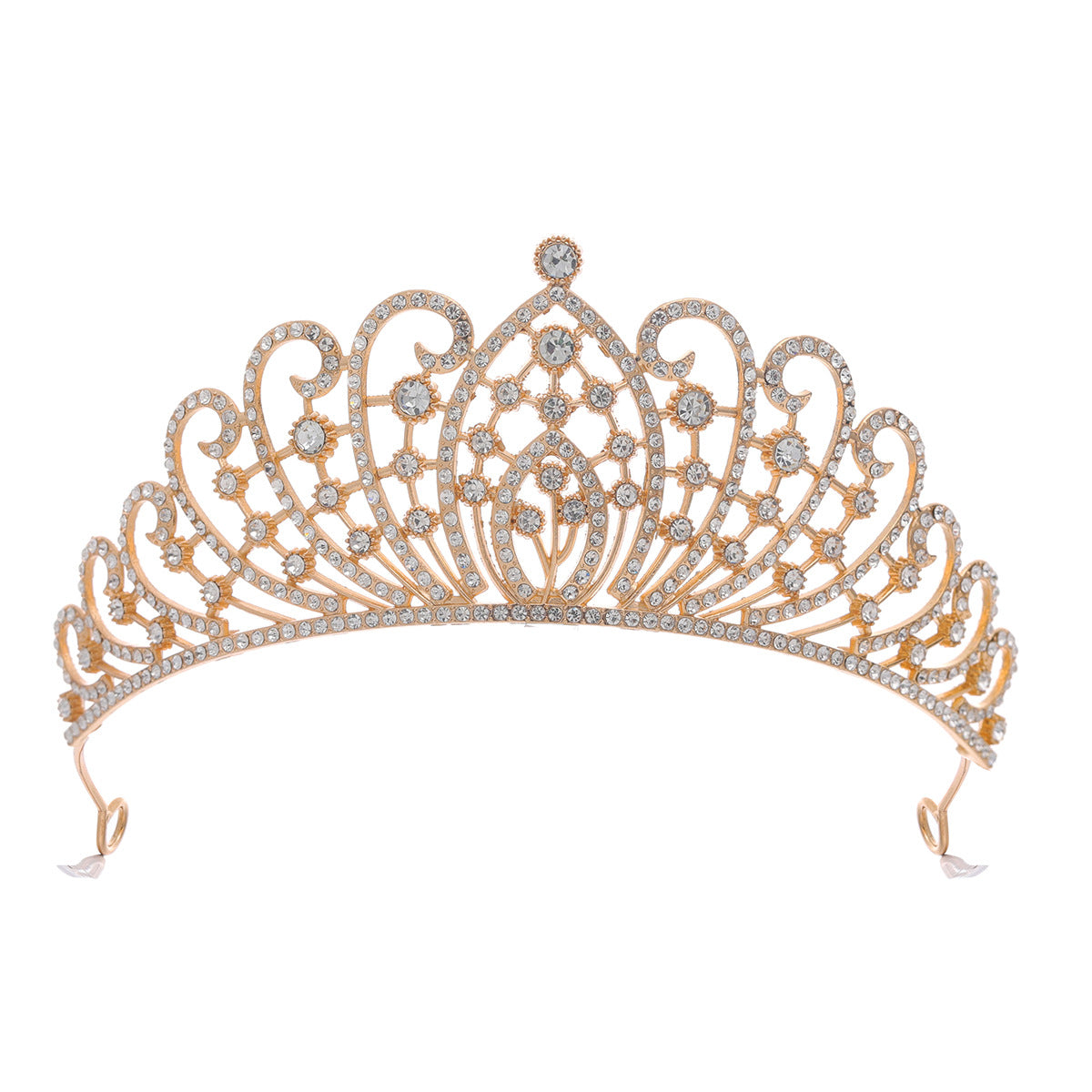 Damen Elegante Strass-Tiara mit floralen Details Karnz