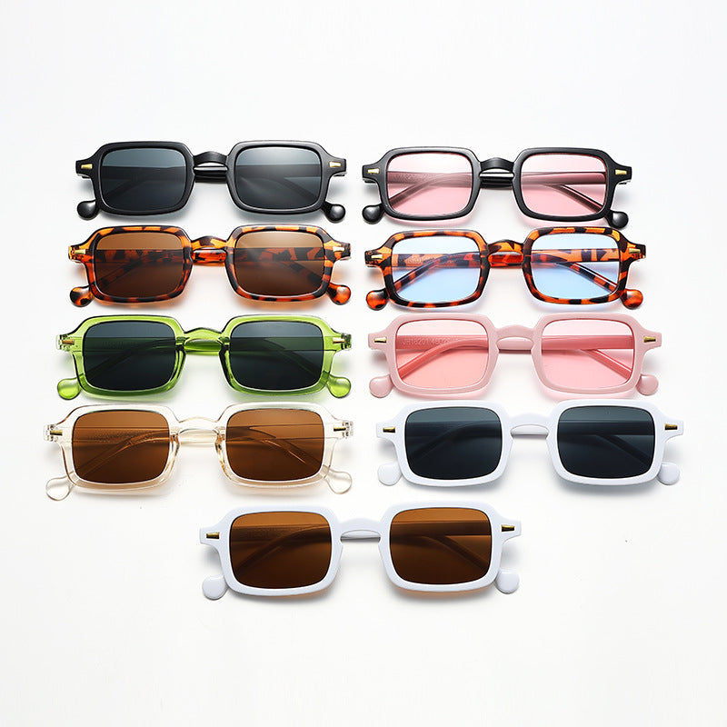 Damen geometrische Sonnenbrille mit trendigem Animal-Print Karnz