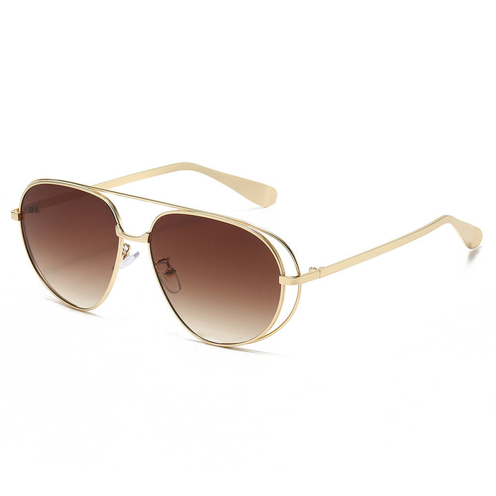 Stylische Aviator-Sonnenbrillen mit blauen Gläsern Karnz