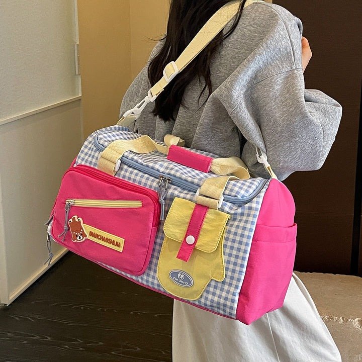 Stilvolle Karomuster Duffle Bag