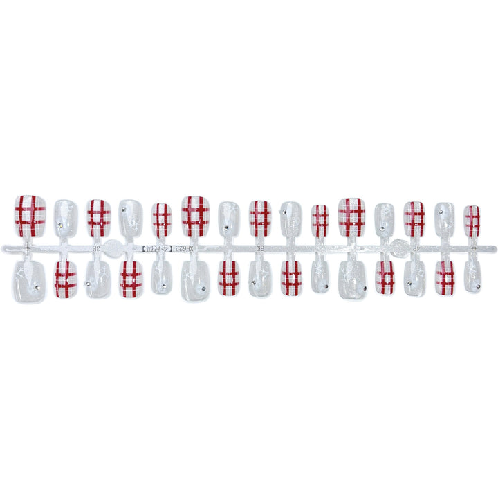 Karo-Muster Press-On Nagelkunst Set