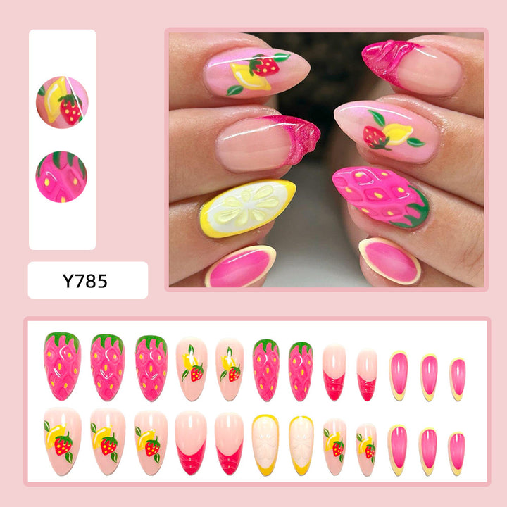 Elegante Kunstnägel mit Botanischen Designs Karnz