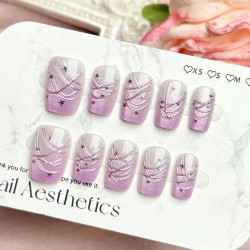 Künstlerisches Ombre-Design Press-On-Nagelset