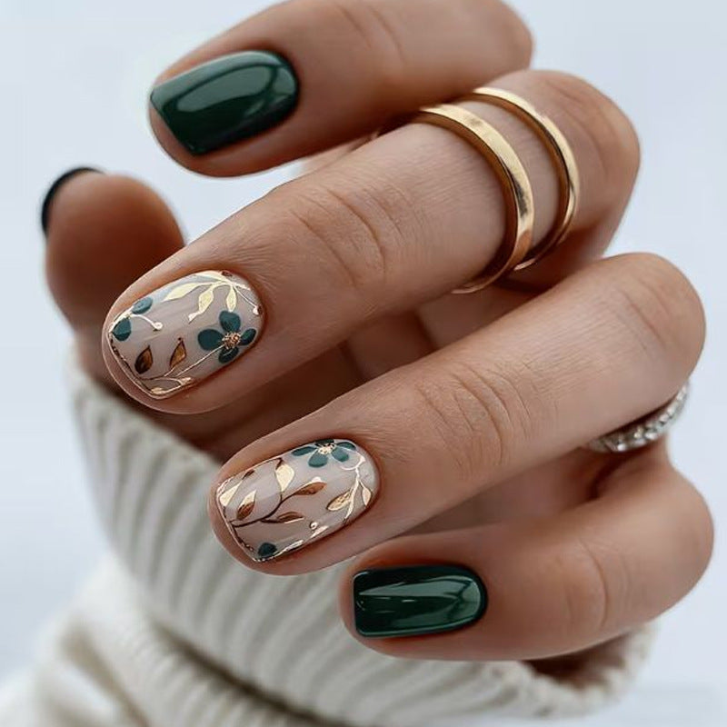 Elegante florale Kunst-Gel-Nagelverbesserungen Karnz