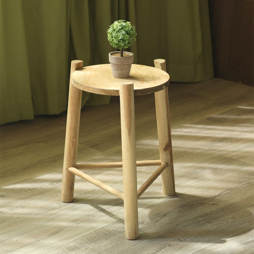 Rustikaler Holz-Hocker Karnz