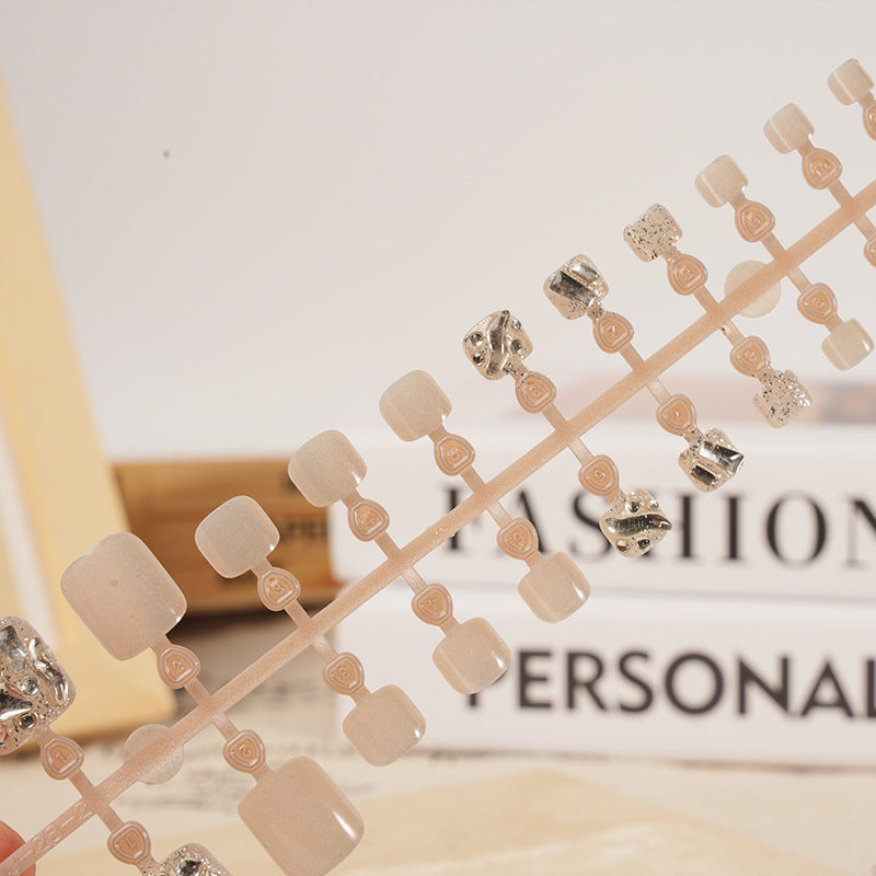 Elegante Strass Druck-Nägel Kunst Set