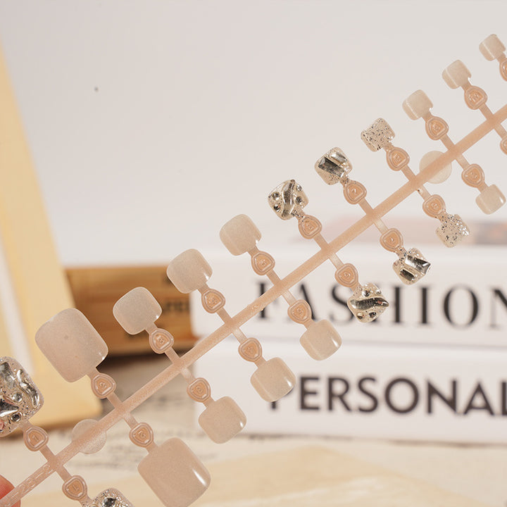 Elegante Strass Druck-Nägel Kunst Set