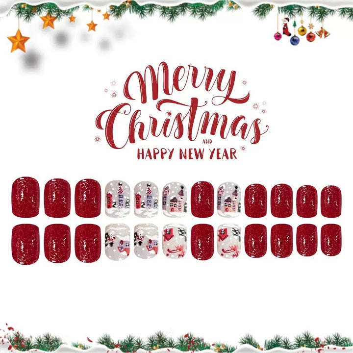 Kunstnagelset mit winterlichen Motivdesigns Karnz