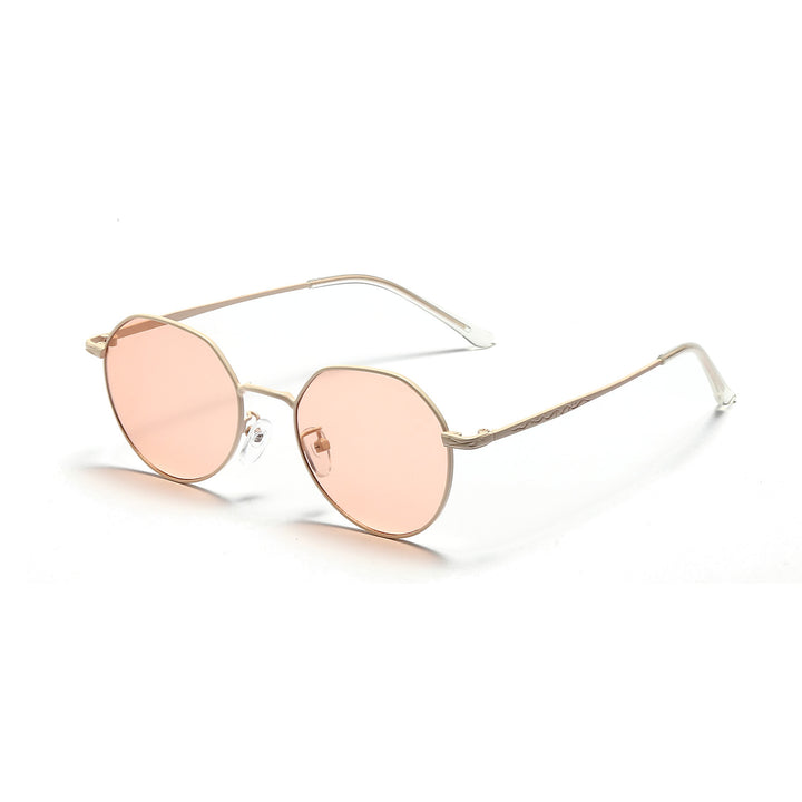 Damen runde Brille mit filigranem Metallgestell Karnz