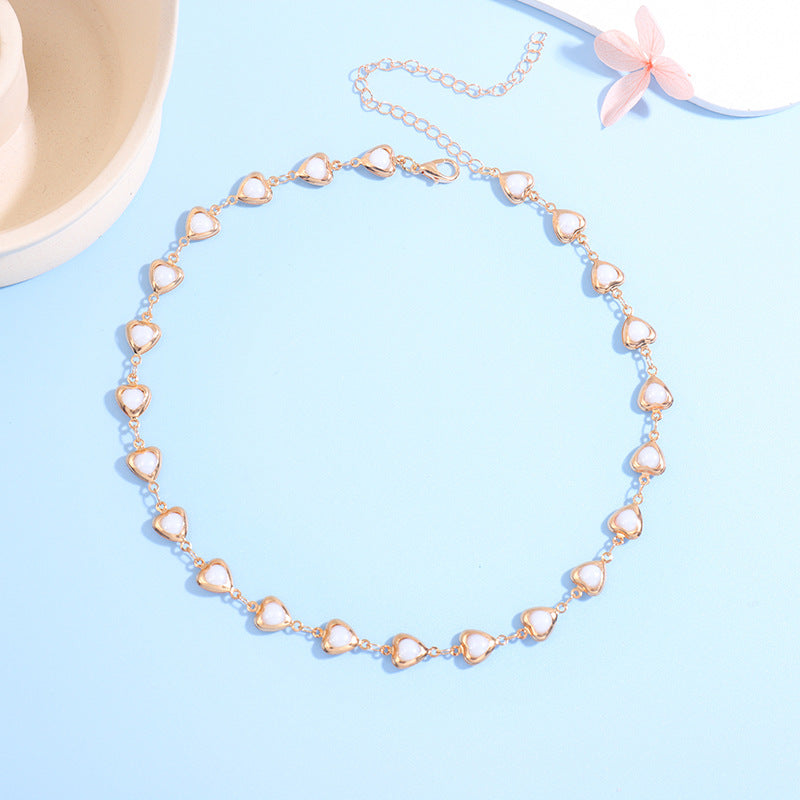 Herzförmige Edelstein Choker Halskette Karnz
