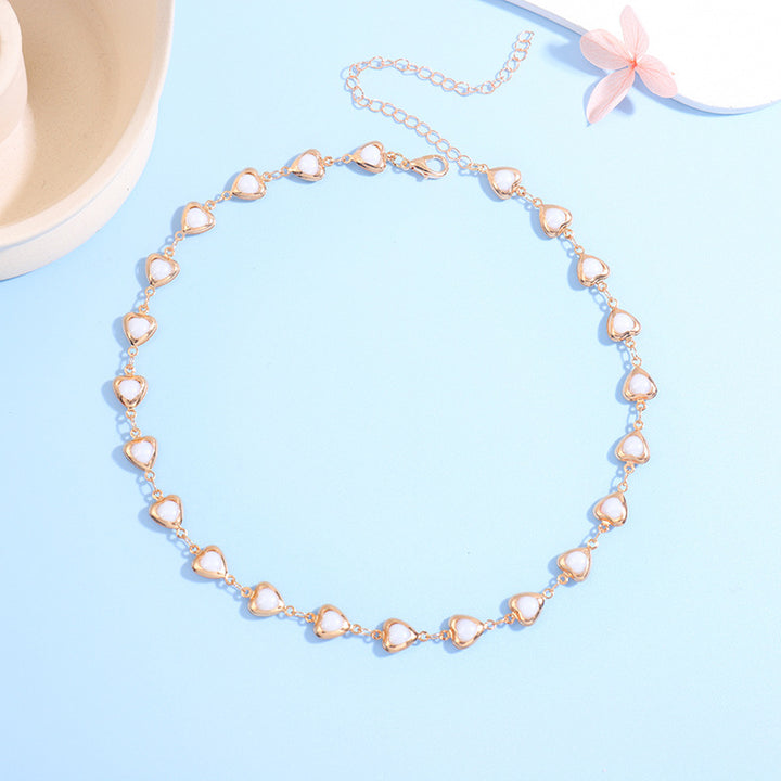 Herzförmige Edelstein Choker Halskette Karnz