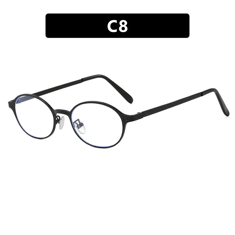 Damen runde Brille mit filigranem Metallrahmen und bequemen Nasenpads Karnz