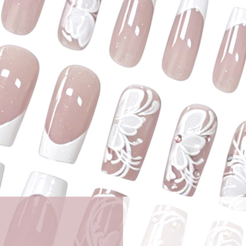 Elegante florale Acryl-Nagelkunst Karnz