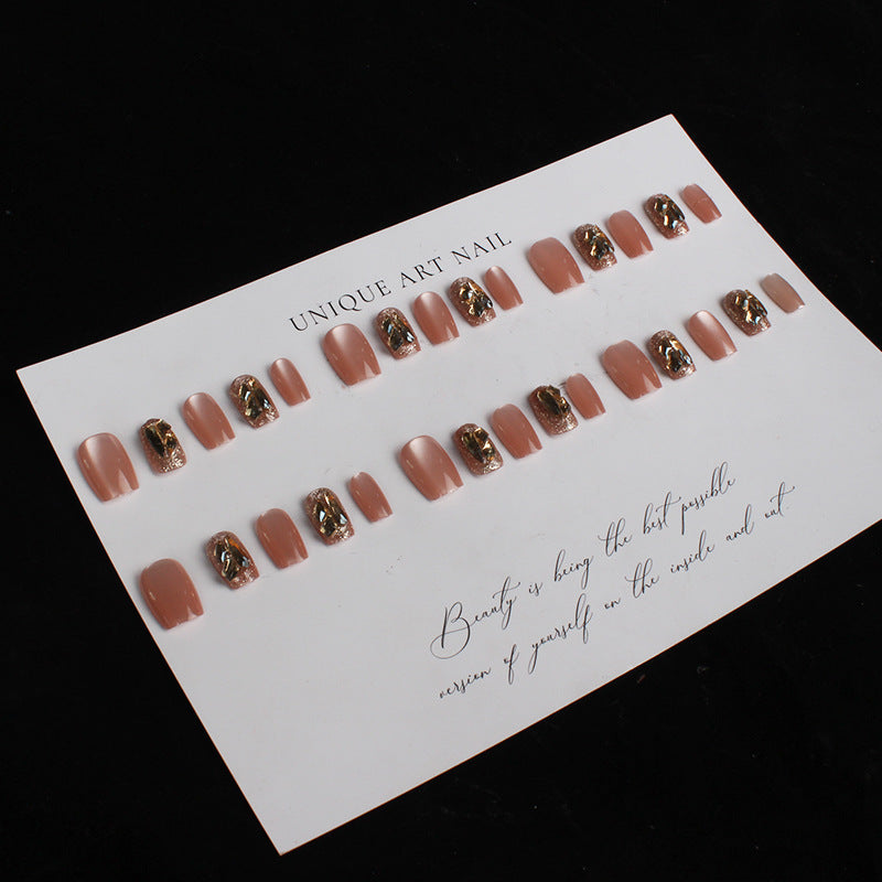 Premium Kristallverzierte Press-On Nagelset Karnz