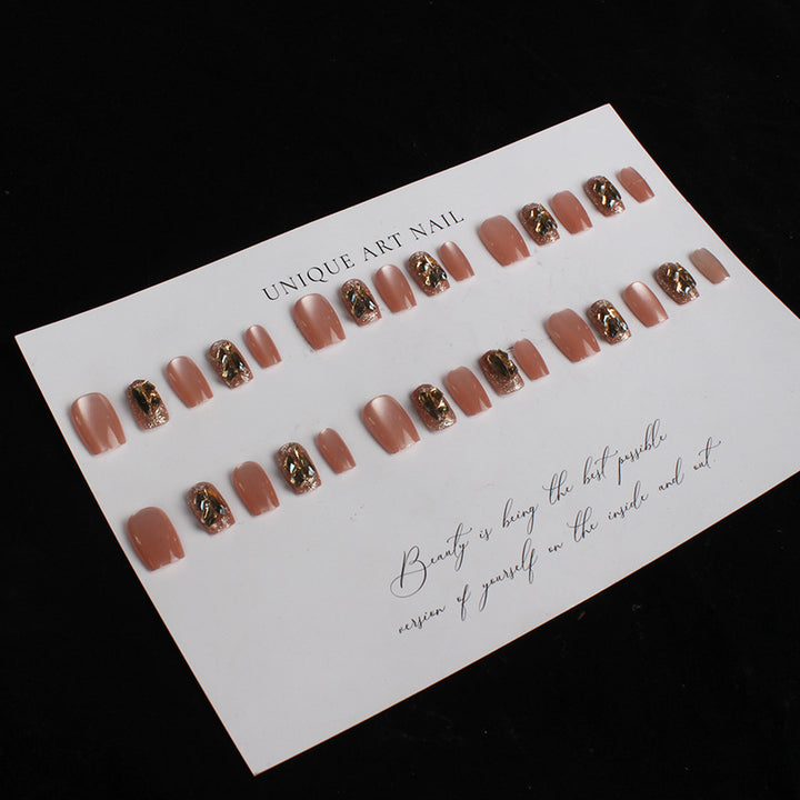 Premium Kristallverzierte Press-On Nagelset Karnz