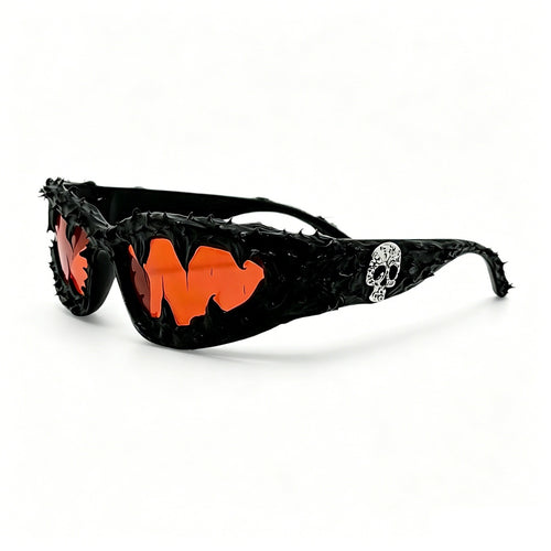 Damen kreative Fashion-Sonnenbrille mit einzigartigen Spikes und skull-Design Karnz