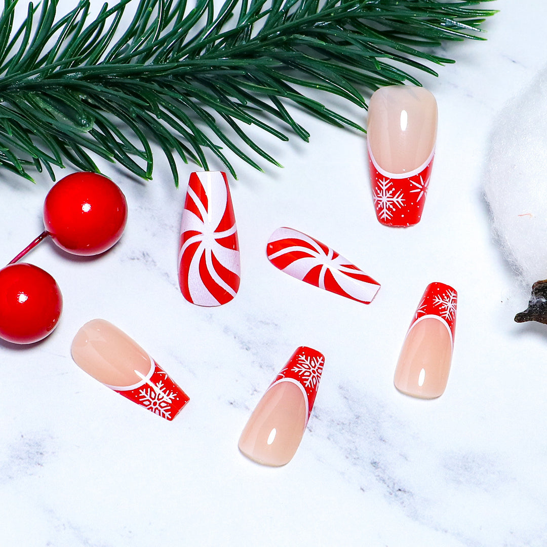 Festliches Zuckerstangen-Nagelkunst-Set Karnz