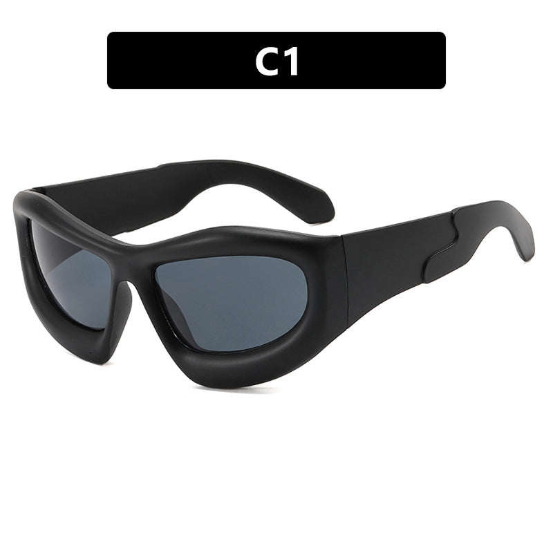 Damen sportliche Sonnenbrille mit schützendem UV-Filter und dickem Rahmen Karnz
