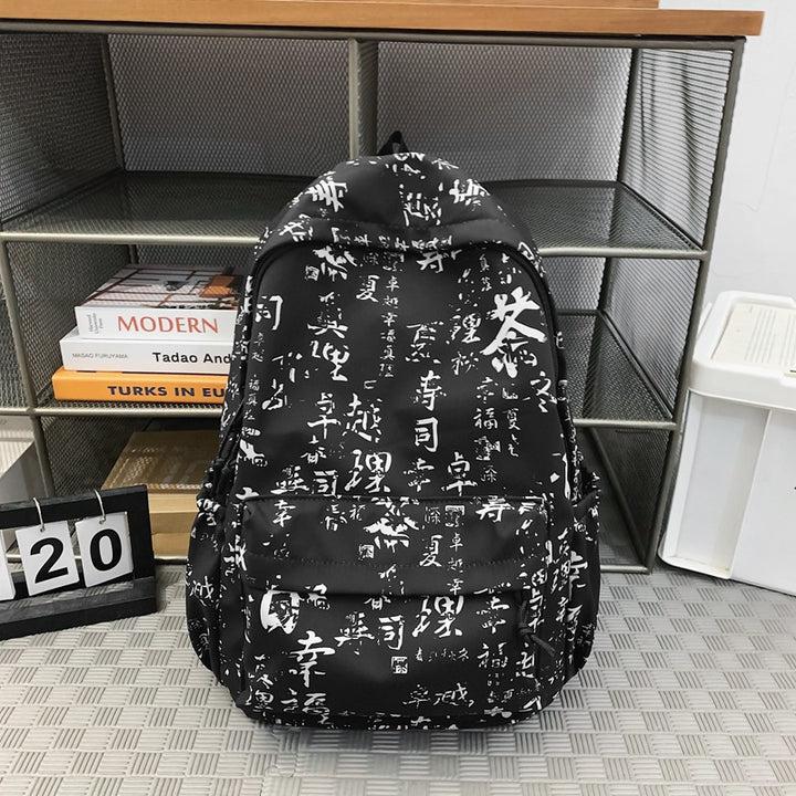 Künstlerische Script-Print-Rucksack